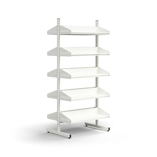 Cloakroom unit ENTRY, basic floor unit, 10 shoe shelves, 1800x900x600 mm, white