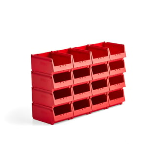 Multi purpose stores bin AJ 9000, 9067 series, 300x230x150 mm, 16-pack, red