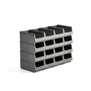 Plockback AJ 9000, serie -73, 350x206x155 mm, 16-pack, grå