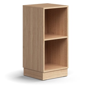 Bookcase QBUS, 1 shelf, base frame, 868x400x400 mm, oak