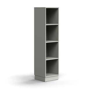 Boekenkast QBUS, 3 planken, onderstel, 1636 x 400 x 400 mm, lichtgrijs