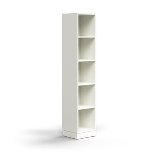 Bookcase QBUS, 4 shelves, base frame, 2020x400x400 mm, white