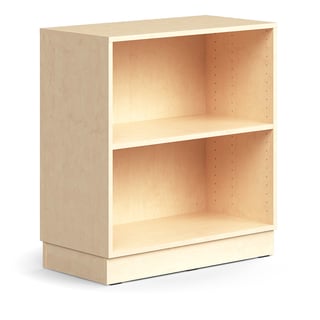 Boekenkast QBUS, 1 plank, onderstel, 868 x 800 x 400 mm, berken