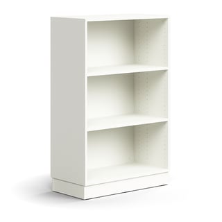 Bookcase QBUS, 2 shelves, base frame, 1252x800x400 mm, white