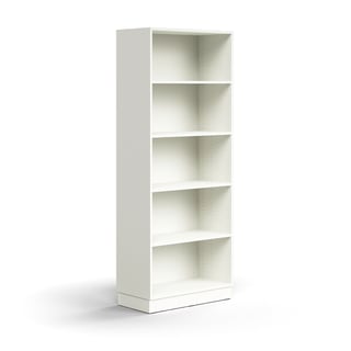 Bookcase QBUS, 4 shelves, base frame, 2020x800x400 mm, white