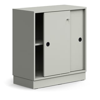 Schiebetürenschrank QBUS, 873x800x400 mm, lichtgrau