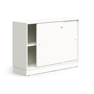 Schiebetürenschrank QBUS, abschließbar, 873x1200x400 mm, weiß