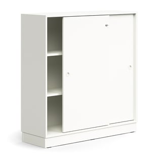 Schiebetürenschrank QBUS, abschließbar, 1257x1200x400 mm, weiß