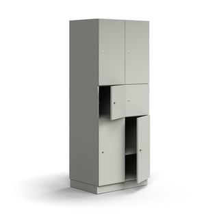 Ormar s pretincima QBUS, 6 pretinaca, postolje, 2025x800x570 mm, svijetlo sivi