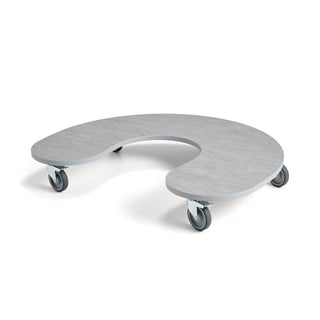 Horseshoe table JOLLY, 1250x1000x170 mm, noise reducing linoleum, grey