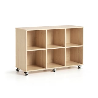 Regał szkolny CASPER, 6 przegród, brzoza