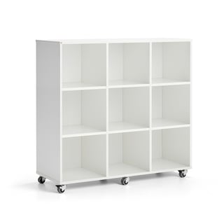 Regał szkolny CASPER, 9 przegród, biały