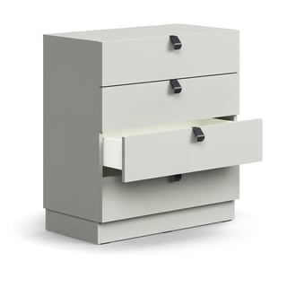 Drawer unit QBUS, base frame, handles, 868x800x400 mm, light grey