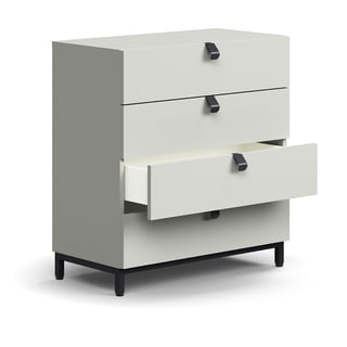 Drawer unit QBUS, leg frame, handles, 868x800x400 mm, black, light grey