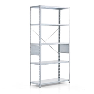 Shelving FIRST, basic unit, 1960x1010x400 mm, galvanised