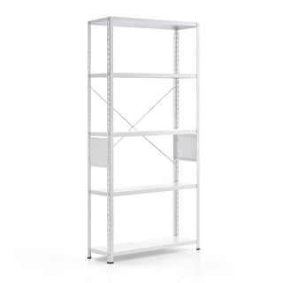 Shelving FIRST, basic unit, 1960x1010x300 mm, white