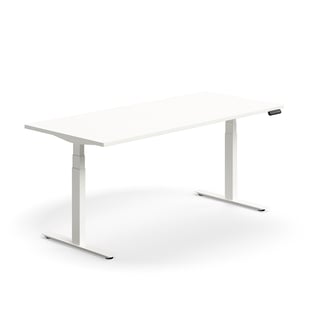 Höhenverstellbarer Schreibtisch QBUS, 1800x800 mm, Gestell weiß, weiß