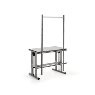 Opbouwframe met 2 staanders voor achterkant elektrisch verstelbare werkbank MOTION, 1200 x 600 mm