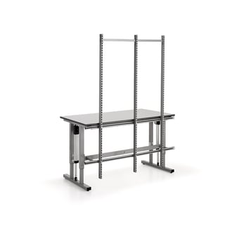 Bageste ramme med 3 stolper til elektrisk arbejdsbord MOTION, 1500x800 mm