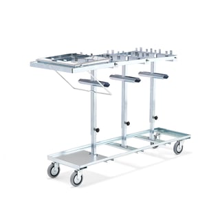 Recycling trolley with handles, 1200x400x800-1000 mm