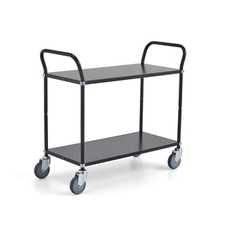 Schwerlast-Regalwagen TRANSIT, 2 Etagen, 900x440 mm, schwarz