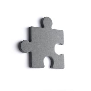 Akustikpanel POLY, puslespil, 700x700x50 mm, vægmonteret, lysegrå