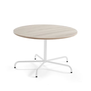 Bord PLURAL PLUS,  Ø 1200x720 mm, ljuddämpande högtryckslaminat vit/ask