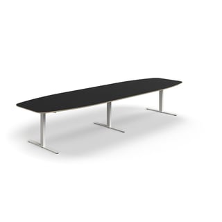 Conference table AUDREY, 4000x1200 mm, white frame, dark grey