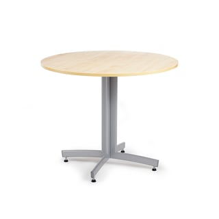 Round canteen table SANNA, Ø900x720 mm, silver/birch