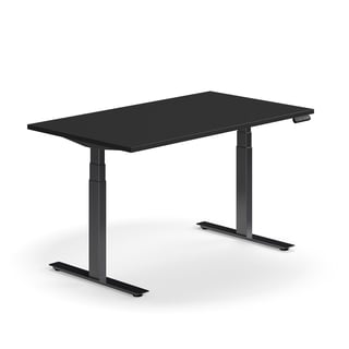 Höhenverstellbarer Schreibtisch QBUS, 1400x800 mm, schwarz/schwarz