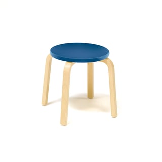 Wooden stool NEMO, H 350 mm, birch, blue