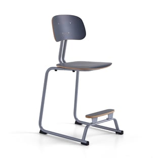 Elevstol YNGVE, medstativ, höjd 610 mm, silver/antracit