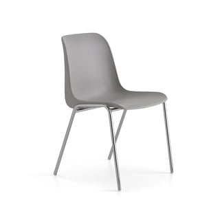 Plastic stacking chair SIERRA, chrome/grey