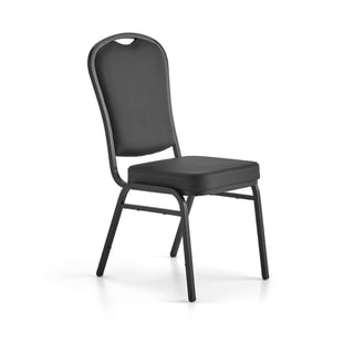 Banquet chair HARTFORD, synthetic leather, black