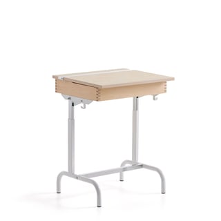 School desk 188, linoleum, white/beige