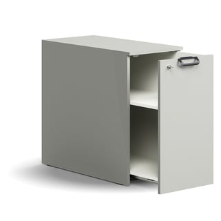 Lockable side cabinet QBUS, right-hand incl. handle, 740x400x800 mm, light grey