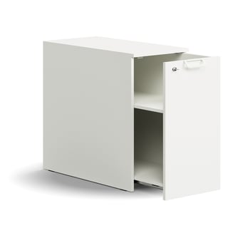 Seitenschrank QBUS rechts, abschließbar, 740x400x800 mm, weiß