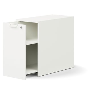 Stranski kabinet QBUS, na ključ, levi, vključno z ročajem 740x400x800 mm, beli