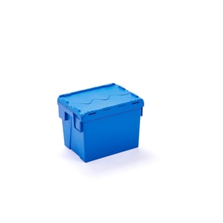 Transport plastic box GAYLE, 400x300x320 mm, 38 L, blue