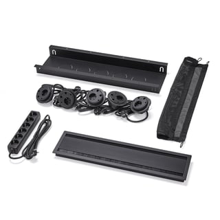 Kutija za kablove UNIFY, 5 utičnica 220v, kanalica, sa produžnim kablom, crna