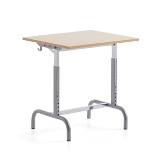 School desk 182, silver, birch laminate