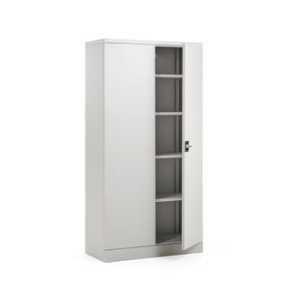 Flatpack metal storage cabinet CLICK, 1800x916x422 mm, grey