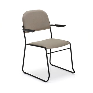 Chair DAWSON, with armrests, beige/black