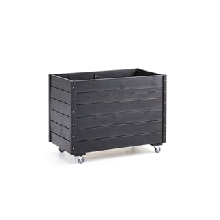 Planter box GROW, with wheels, 660x880x480 mm, black