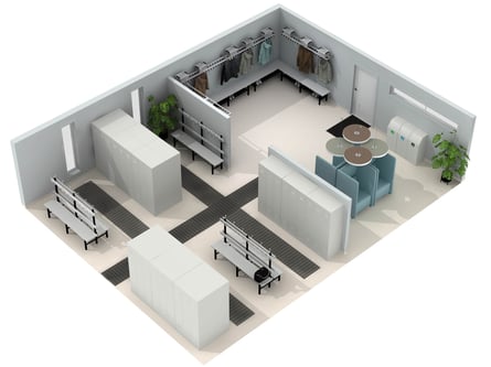Warm & Vibrant - A changing room that lifts spirits | AJ Products IE