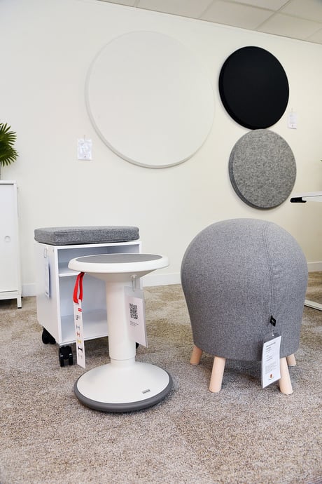 Ergonomic office furniture solutions at the AJ Products Farnborough showroom