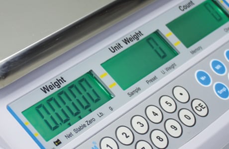 close up of a precision scale