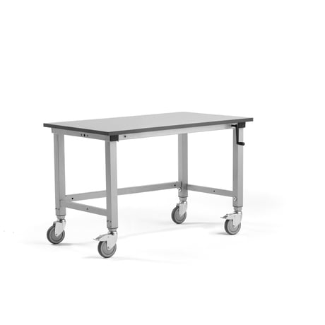 Mobile work table with wheels