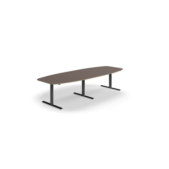 Conference table AUDREY, 3200x1200 mm, black frame, grey brown | AJ