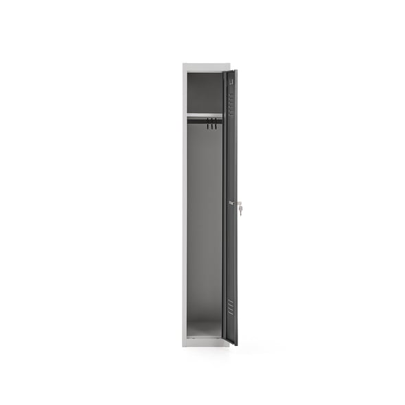 Flatpack locker CLICK, 1 door x 1 module, 1800x300x500 mm, dark grey ...